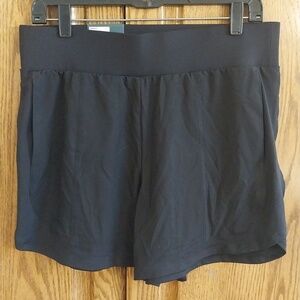 TEK GEAR NWT Mid-Rise Multipurpose Shorts Size Large Black Pockets Stretchy